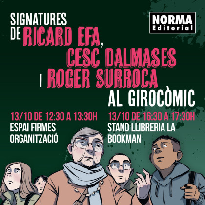 Horario de firmas de Ricard Efa, Cesc Dalmases y Roger Surroca