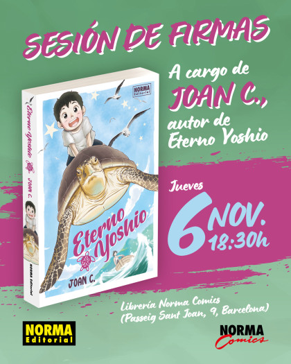 Sesión de firmas de ETERNO YOSHIO, de Joan C.