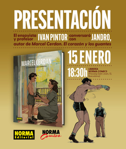 Presentación de 'MARCEL CERDAN' con Jandro en Barcelona